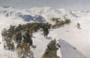 Franz Roubaud, Count Argutinsky crossing the Caucasian range